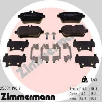 Гальмiвнi колодки дисковi заднi ZIMMERMANN 250711902