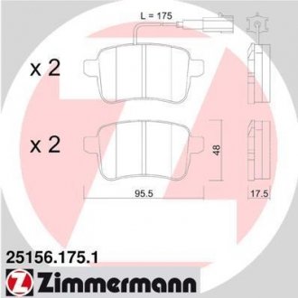 Колодки тормозные дисковые передние ZIMMERMANN 25156.175.1
