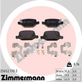 Гальмiвнi колодки дисковi з аксесуарами ZIMMERMANN 256521702