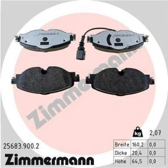 Гальмiвнi колодки дисковi низький рiвень пилу ZIMMERMANN 256839002