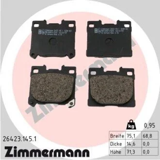 KLOCKI HAM./PRZ/ TOYOTA YARIS 1.6 20- ZIMMERMANN 264231451