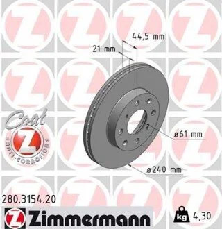 Гальмівний диск ZIMMERMANN 280315420