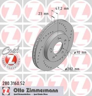 Гальмівний диск ZIMMERMANN 280316052