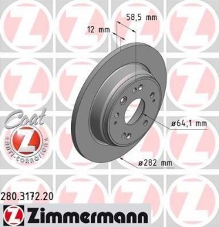 Гальмівний диск ZIMMERMANN 280317220 (фото 1)