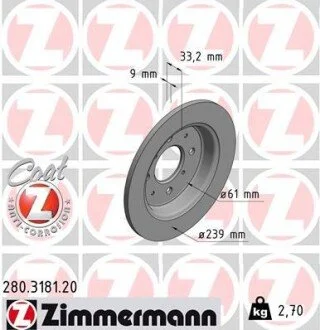 Гальмівний диск ZIMMERMANN 280318120