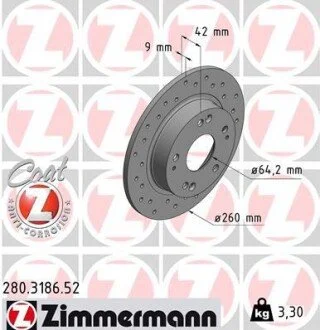 Гальмівний диск ZIMMERMANN 280318652