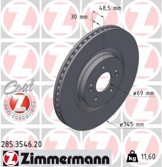 Гальмiвнi диски Coat Z ZIMMERMANN 285354620 (фото 1)