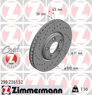 Гальмівний диск ZIMMERMANN 290226152