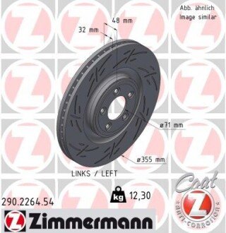 TARCZA HAMULC. JAGUAR XF 09-15 LP ZIMMERMANN 290226454