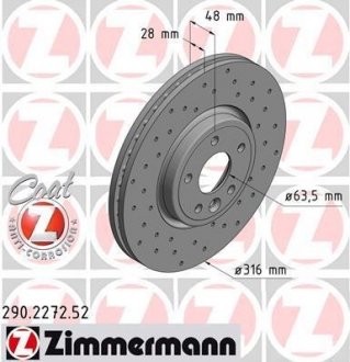 Гальмiвнi диски ZIMMERMANN 290227252 (фото 1)