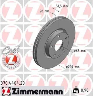 Гальмiвнi диски ZIMMERMANN 370440420