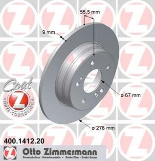 Диск гальмівний Coat Z A2034230112 MERCEDES ZIMMERMANN 400141220