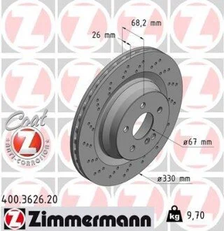 Диск тормозной ZIMMERMANN 400.3626.20