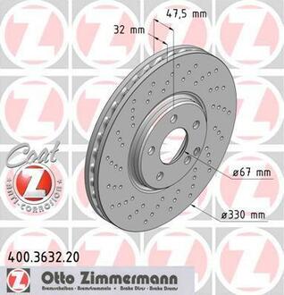Гальмівний диск ZIMMERMANN 400363220
