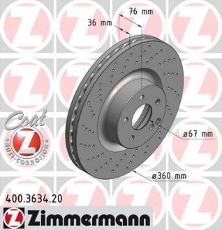 Гальмівний диск ZIMMERMANN 400363420 (фото 1)