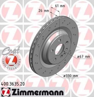 Гальмівний диск ZIMMERMANN 400363520 (фото 1)