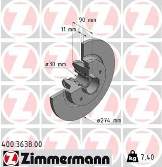 Гальмiвнi диски ZIMMERMANN 400363800