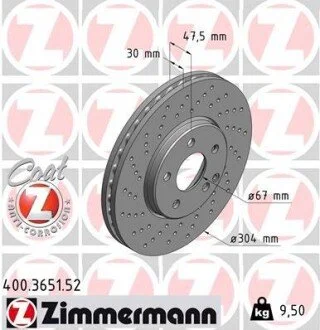 Гальмівний диск ZIMMERMANN 400365152