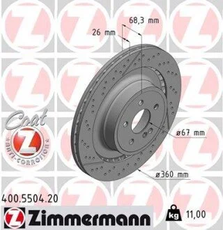 Гальмівний диск ZIMMERMANN 400550420