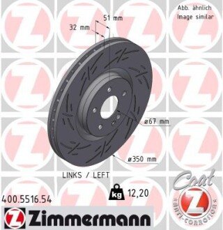 TARCZA HAMULC. MERCEDES C117 CLA AMG 13- LP ZIMMERMANN 400551654