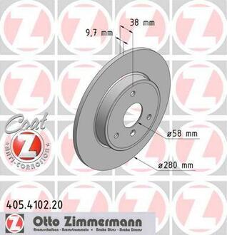 Гальмiвнi диски переднi ZIMMERMANN 405.4102.20 (фото 1)