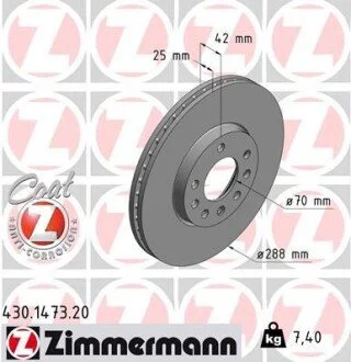 Гальмiвнi диски ZIMMERMANN 430147320
