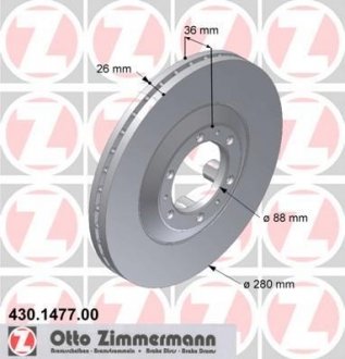 Гальмівний диск ZIMMERMANN 430147700 (фото 1)