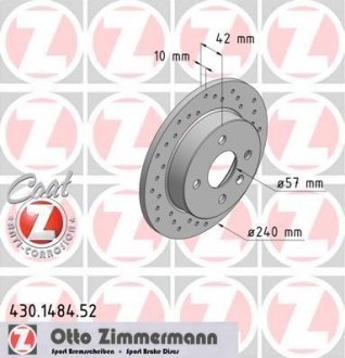 Гальмівний диск ZIMMERMANN 430148452 (фото 1)