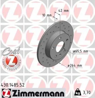 Гальмівний диск ZIMMERMANN 430148552