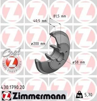 Гальмiвнi барабани ZIMMERMANN 430179020