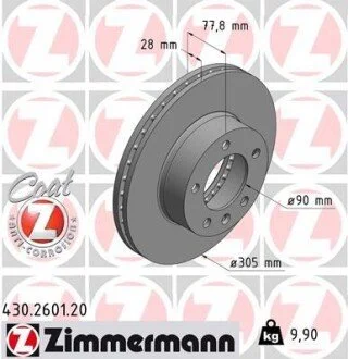 Гальмівний диск ZIMMERMANN 430260120