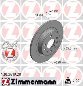 Гальмівний диск ZIMMERMANN 430261920