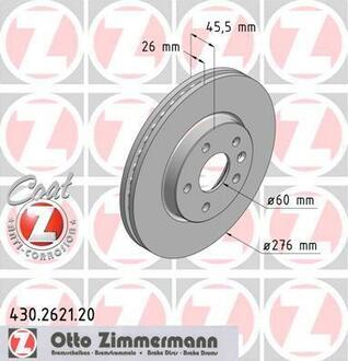 Гальмiвнi диски переднi ZIMMERMANN 430.2621.20