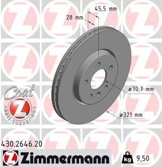 Гальмiвнi диски ZIMMERMANN 430264620