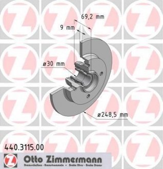 Гальмівний диск ZIMMERMANN 440311500 (фото 1)