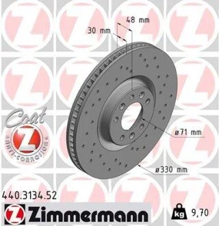 Гальмівний диск ZIMMERMANN 440313452