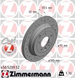 Диск гальмівний ZIMMERMANN 450.5209.52