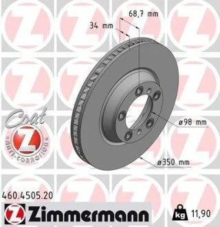 Гальмiвнi диски правий ZIMMERMANN 460450520