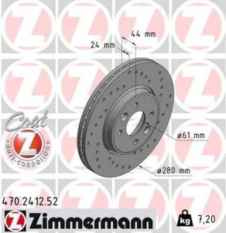 Гальмівний диск ZIMMERMANN 470241252