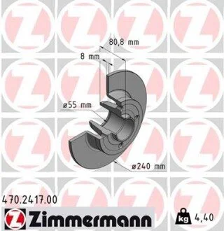 Гальмівний диск ZIMMERMANN 470241700