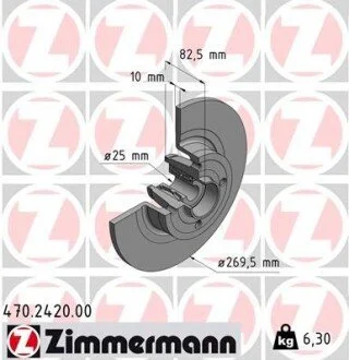 Гальмівний диск ZIMMERMANN 470242000