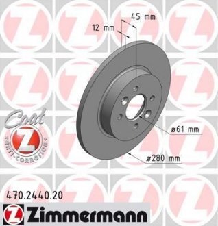 Гальмівний диск ZIMMERMANN 470244020