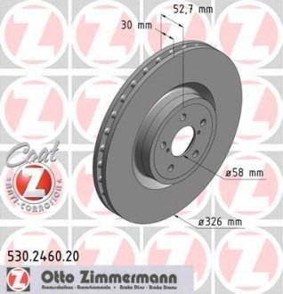 Гальмівний диск ZIMMERMANN 530246020