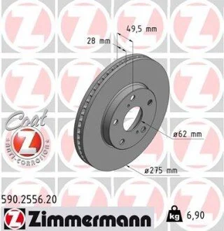 Гальмiвнi диски ZIMMERMANN 590255620