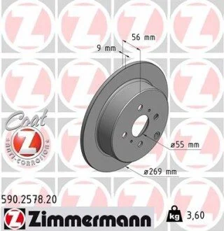 Гальмiвнi диски ZIMMERMANN 590257820