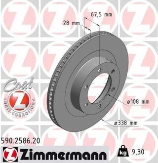 Диск гальмівний ZIMMERMANN 590.2586.20