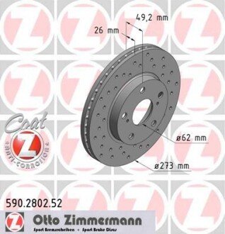 Диск гальмівний ZIMMERMANN 590.2802.52