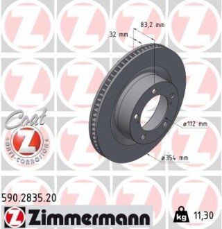 TARCZA HAMULC. TOYOTA LAND CRUISER 08- PRZÓD ZIMMERMANN 590283520