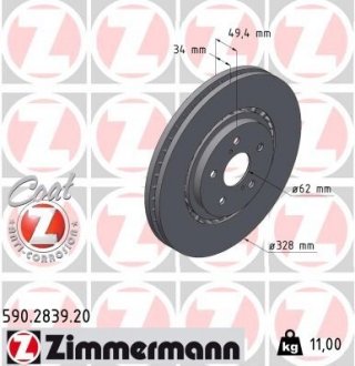 Гальмiвнi диски Coat Z ZIMMERMANN 590283920