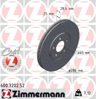 Гальмівний диск ZIMMERMANN 600320252